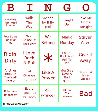 Jack FM Bingo Card