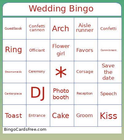 Jack & Stu's Wedding Bingo