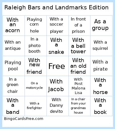 Jacob’s 30th Birthday Scavenger Hunt Bingo