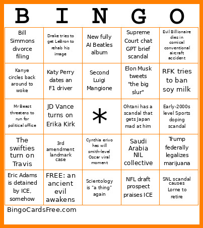 Jamberg 2026 Bingo Card