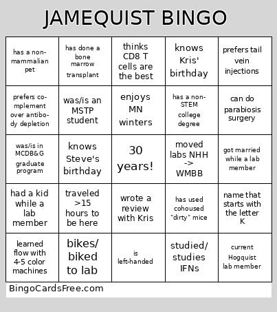 JAMEQUIST BINGO