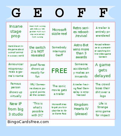 james awards Bingo