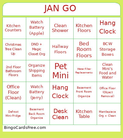 Jan Go Bingo Card