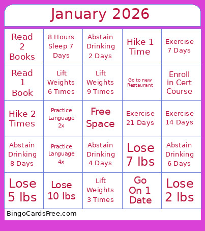 January 2026 Bingo Card