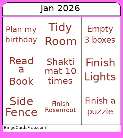 January 2026 Bingo Card