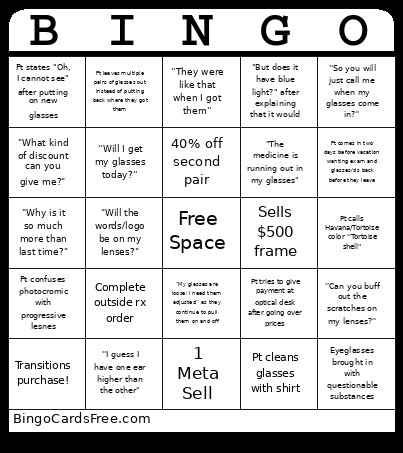 January Bingo Card
