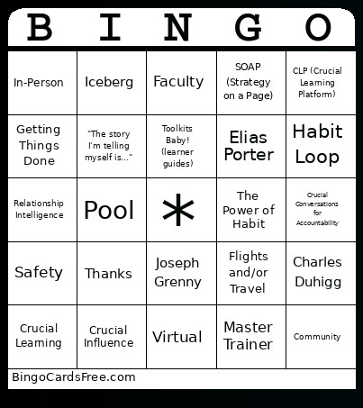January Virtual Kick Off! Bingo Card
