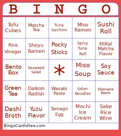 Japan Bingo