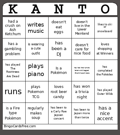 Jared Birthday Bingo Card