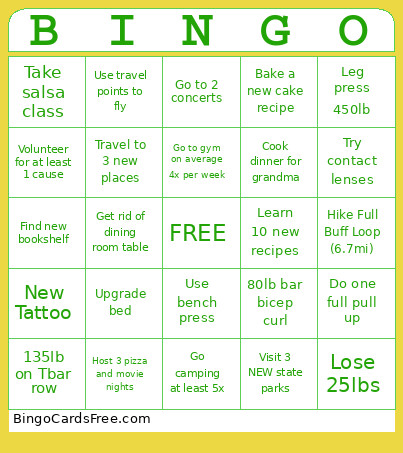 Jawsh Bingo Card