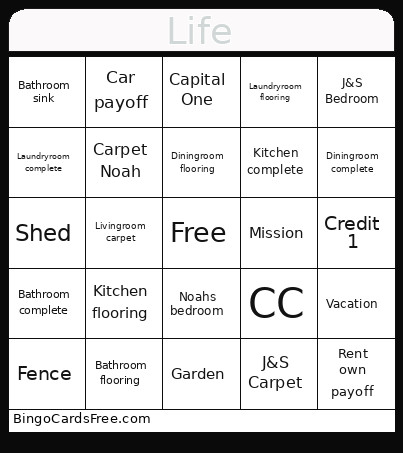 Jays Bingo Card