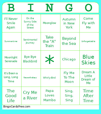 Jazz Bingo Card