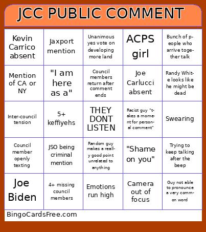 JCC PUBLIC COMMENT Bingo