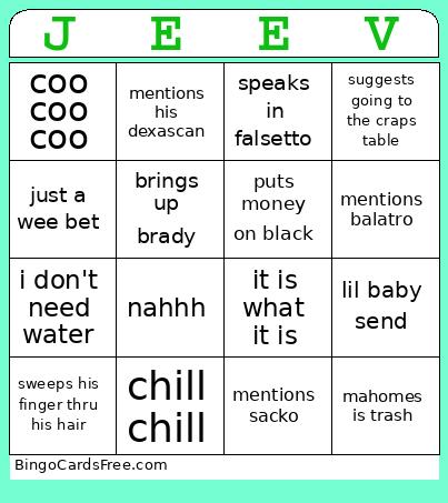 Jeeves' Bach Bingo