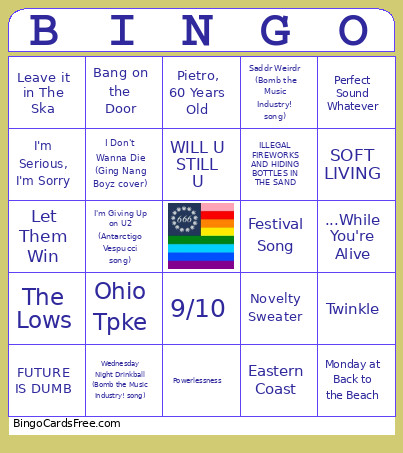 Jeff Rosen Bingo Card