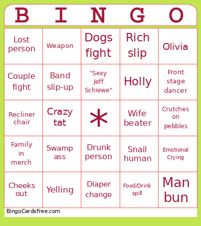 Jeffy Bingo Card