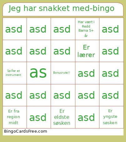 Jeg har snakket med-bingo