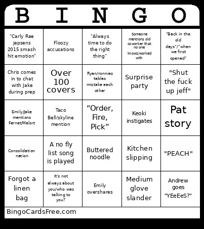 Jehsjs Bingo Card