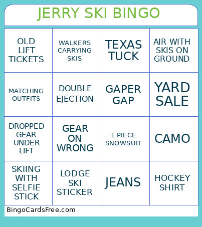 JERRY SKI Bingo Card