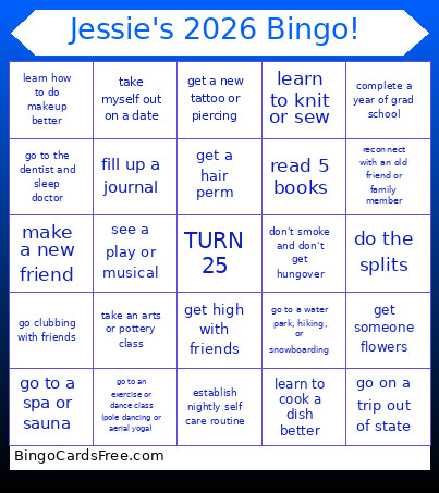 Jessie's 2026 ! Bingo Card