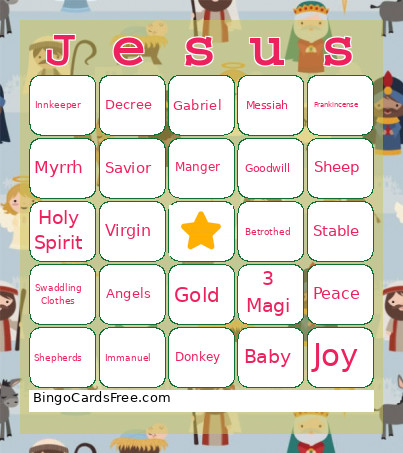 Jesus Bingo Card