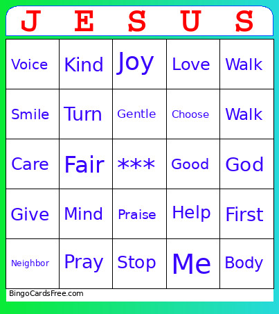 JESUS Bingo Card