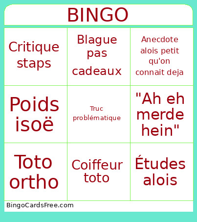 Jeuuual Zkfkesn Bingo Card