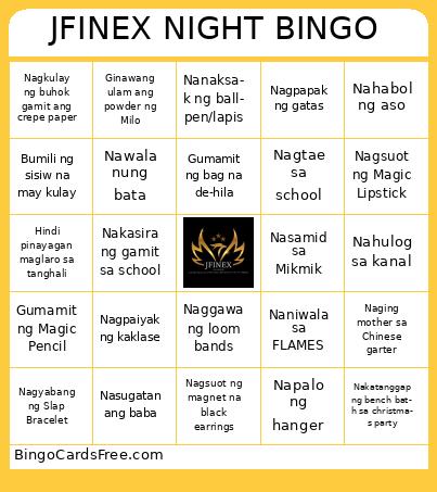 JFINEX NIGHT BINGO