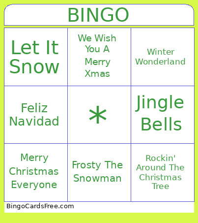 Jingle Bingo Card