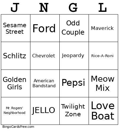 Jingle Bingo Card