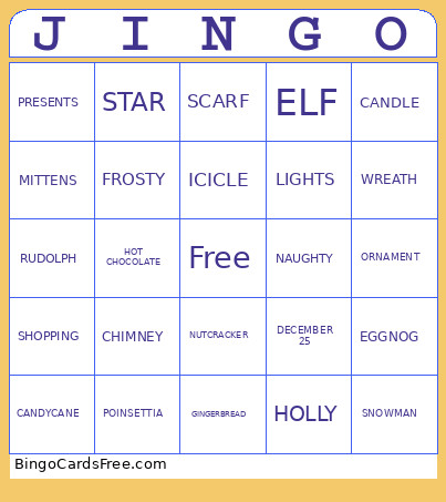 Jingo Bingo Card