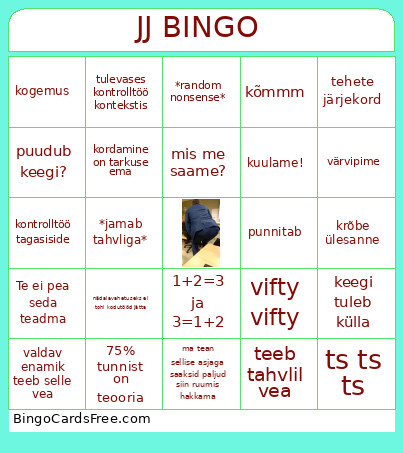 Jj Bingo Card