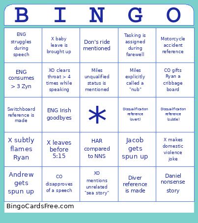 JO farewell Bingo