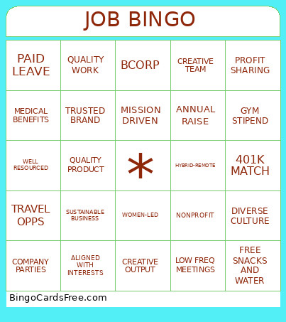 JOB Bingo Card
