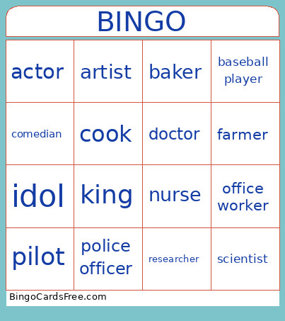 Job Bingo Card