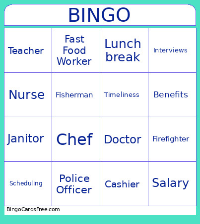 Job Bingo Card