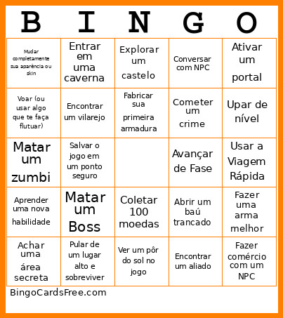 Jogos Bingo Card
