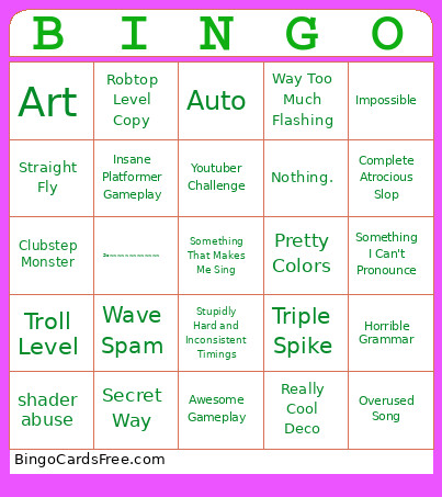Johhny3 Bingo Card