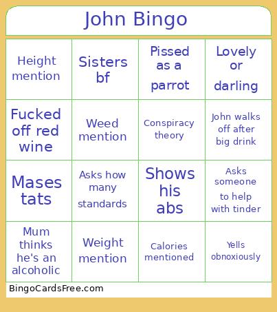 John Bingo Card
