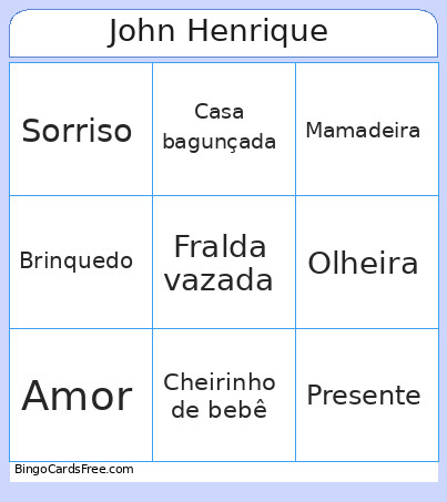 John Henrique Bingo Card