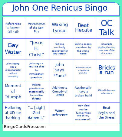 John One Renicus Bingo Card