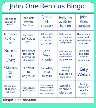 John One Renicus Bingo