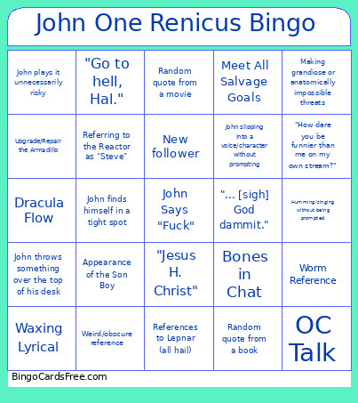 John One Renicus Bingo Card