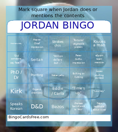 Jordan Bingo Card
