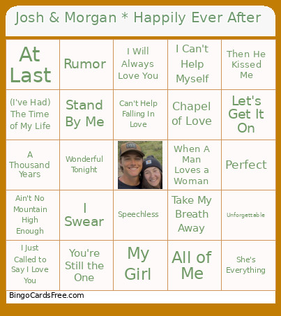 Josh & Morgan * Happily Ever After Bingo Card