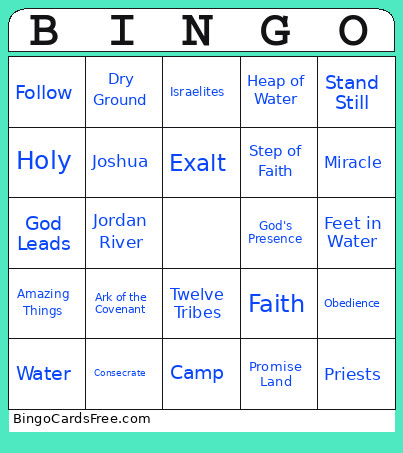 Joshua 3 Bingo Card