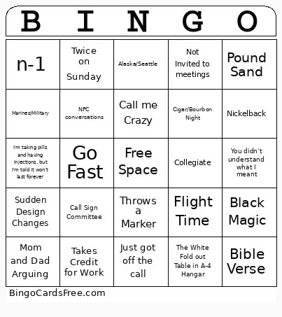 JR Bingo Card