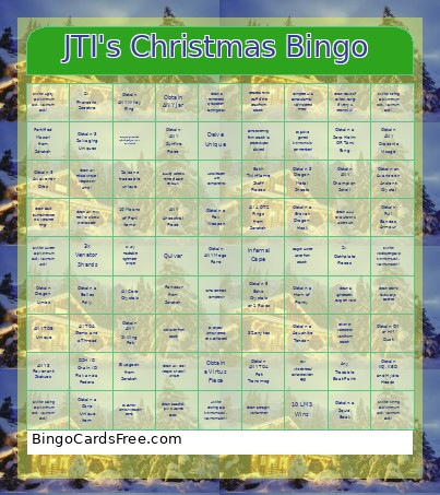 JTI's Christmas Bingo Card