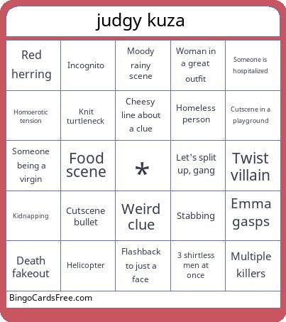 judgy kuza Bingo