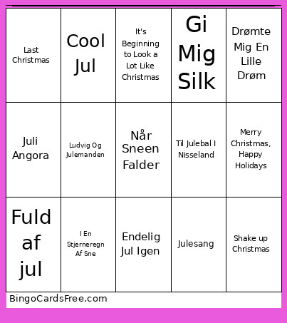 Jule Bingo Card